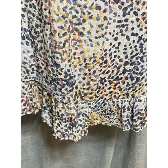 Zac & Rachel Women’s White Multicolored Animal Print Loose Flowing Gauzy XL Top - Picture 8 of 14